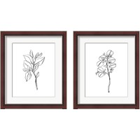 Framed 'Leaf Sprig 2 Piece Framed Art Print Set' border=