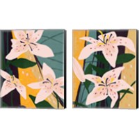 Framed 'Lily Collage 2 Piece Canvas Print Set' border=