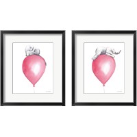 Framed 'Baby Elephant Love 2 Piece Framed Art Print Set' border=