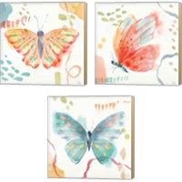 Framed 'Winged Whisper  3 Piece Canvas Print Set' border=