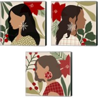 Framed 'Christmas Earring 3 Piece Canvas Print Set' border=