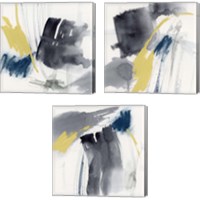 Framed 'Lemon and Indigo 3 Piece Canvas Print Set' border=