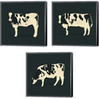 Framed 'Refined Holstein 3 Piece Canvas Print Set' border=