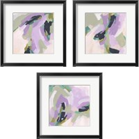 Framed 'Lavender Swirl 3 Piece Framed Art Print Set' border=