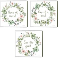 Framed 'Inner Garden 3 Piece Canvas Print Set' border=