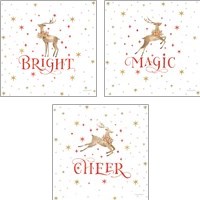 Framed 'Merry & Bright 3 Piece Art Print Set' border=