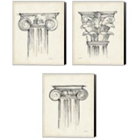 Framed 'Museum Sketches  3 Piece Canvas Print Set' border=