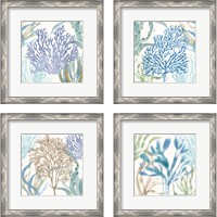 Framed 'Soft Shores 4 Piece Framed Art Print Set' border=