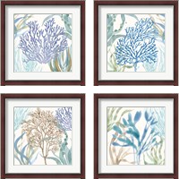 Framed 'Soft Shores 4 Piece Framed Art Print Set' border=