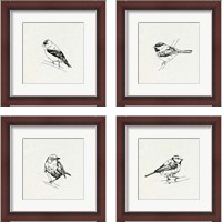 Framed 'Bird Feeder Friends 4 Piece Framed Art Print Set' border=