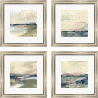 Framed 'Coastline Vignette 4 Piece Framed Art Print Set' border=