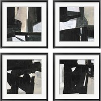 Framed 'Deconstructed Ebony 4 Piece Framed Art Print Set' border=