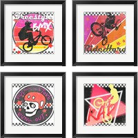 Framed 'Rad Times 4 Piece Framed Art Print Set' border=