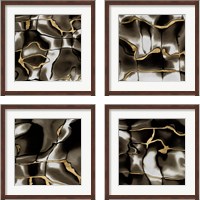 Framed 'Golden Shimmer  4 Piece Framed Art Print Set' border=