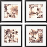 Framed 'Blush Shaded Leaves 4 Piece Framed Art Print Set' border=