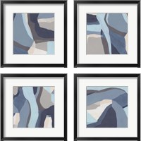 Framed 'Blue Chrysalis 4 Piece Framed Art Print Set' border=