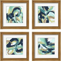 Framed 'Mint Synergy 4 Piece Framed Art Print Set' border=