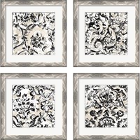 Framed 'Parchment Brocade 4 Piece Framed Art Print Set' border=