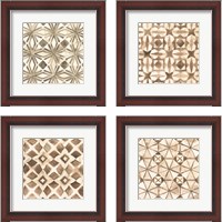 Framed 'Umber Tile  4 Piece Framed Art Print Set' border=