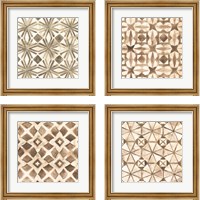 Framed 'Umber Tile  4 Piece Framed Art Print Set' border=