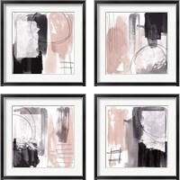 Framed 'Coexistence 4 Piece Framed Art Print Set' border=