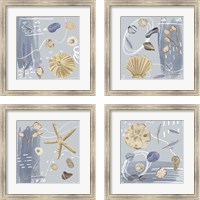 Framed 'Deep Sea 4 Piece Framed Art Print Set' border=