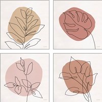 Framed 'Just Leaves 4 Piece Art Print Set' border=