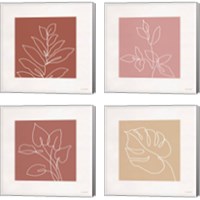 Framed 'Just Leaves 4 Piece Canvas Print Set' border=