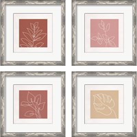 Framed 'Just Leaves 4 Piece Framed Art Print Set' border=