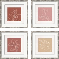 Framed 'Just Leaves 4 Piece Framed Art Print Set' border=