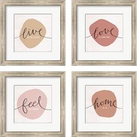 Framed 'Just Leaves 4 Piece Framed Art Print Set' border=