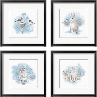 Framed 'Let it Snow 4 Piece Framed Art Print Set' border=