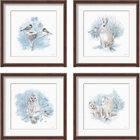 Framed 'Let it Snow 4 Piece Framed Art Print Set' border=