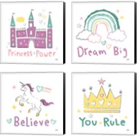 Framed 'Rainbow Dream 4 Piece Canvas Print Set' border=