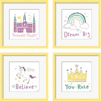 Framed 'Rainbow Dream 4 Piece Framed Art Print Set' border=