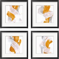 Framed 'Amber Wash 4 Piece Framed Art Print Set' border=