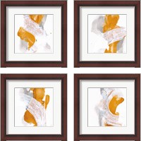 Framed 'Amber Wash 4 Piece Framed Art Print Set' border=