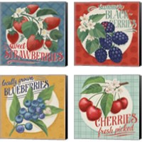 Framed 'Berry Breeze 4 Piece Canvas Print Set' border=