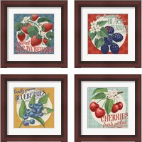 Framed 'Berry Breeze 4 Piece Framed Art Print Set' border=