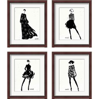 Framed 'Style Sketches 4 Piece Framed Art Print Set' border=