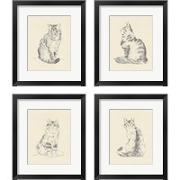 Framed 'House Cat 4 Piece Framed Art Print Set' border=