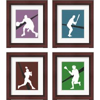 Framed 'It's All About the Game 4 Piece Framed Art Print Set' border=