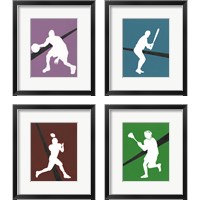 Framed 'It's All About the Game 4 Piece Framed Art Print Set' border=