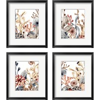 Framed 'Ocean Chorus 4 Piece Framed Art Print Set' border=