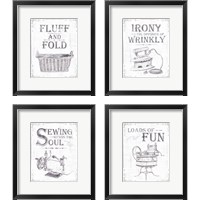 Framed 'Laundry Today 4 Piece Framed Art Print Set' border=