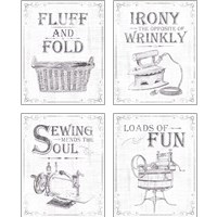 Framed 'Laundry Today 4 Piece Art Print Set' border=