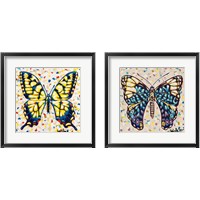 Framed 'Pop Butterfly 2 Piece Framed Art Print Set' border=