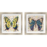 Framed 'Pop Butterfly 2 Piece Framed Art Print Set' border=