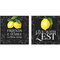 Framed 'Live with Zest 2 Piece Art Print Set' border=