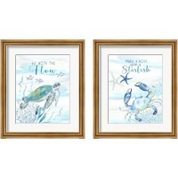 Framed 'Great Blue Sea  2 Piece Framed Art Print Set' border=